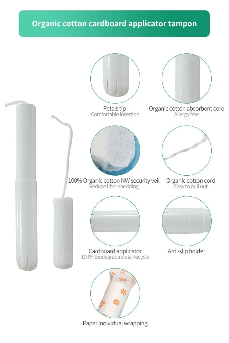 Private label cardboard applicator tampons