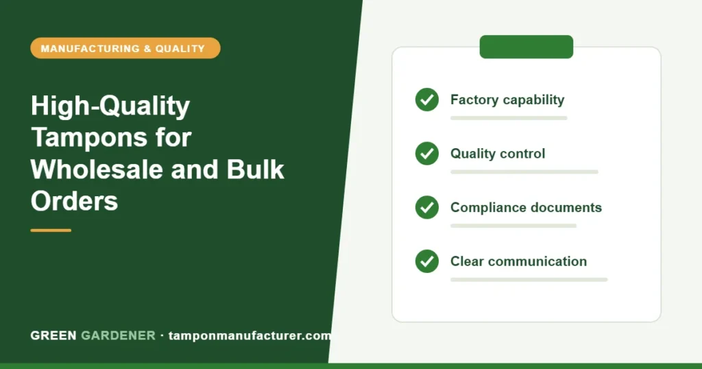 High-Quality Tampons for Wholesale and Bulk Orders