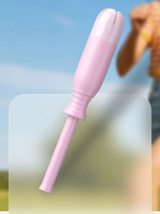 Long plastic applicator tampon