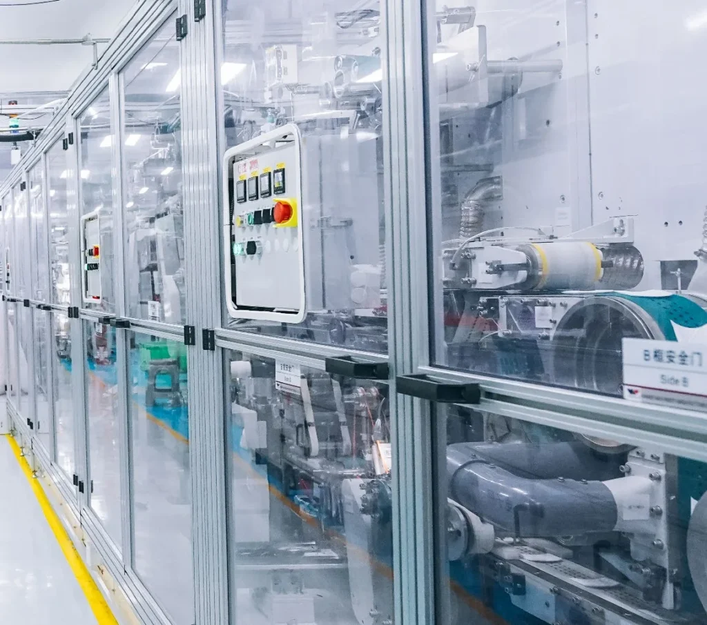 Enclosed tampon production equipment